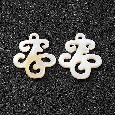 Natural Freshwater Shell Pendants SHEL-Z001-06-1