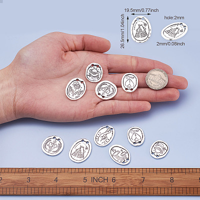 70Pcs 7 Style Tibetan Style Alloy Links Connectors TIBE-FW0001-02-1