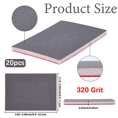 20Pcs 320 Grit  Sanding Sponge Grit Sanding Blocks TOOL-SP0001-05B-1