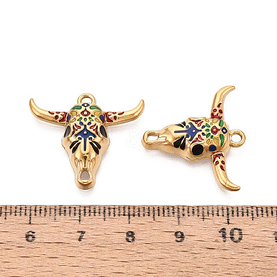 304 Stainless Steel Enamel Pendants STAS-N124-09B-G-1