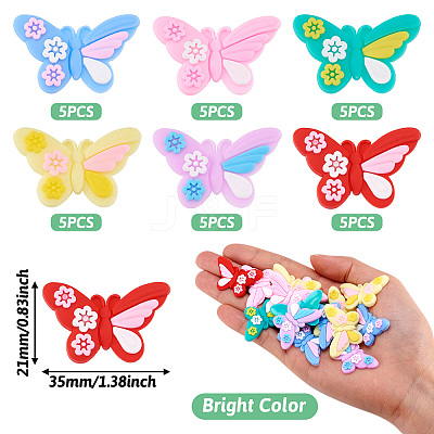 30Pcs 6 Colors Plastic Cabochons KY-TA0001-30-1