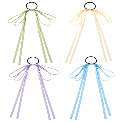 4Pcs 4 Colors Cloth Elastic Hair Accessories OHAR-LP0001-02-1