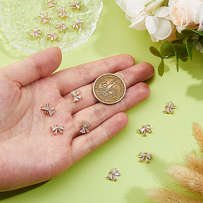 16Pcs Brass Cubic Zirconia Charms KK-DC0004-71-1
