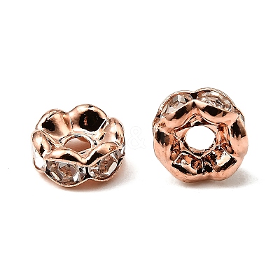 Brass Rhinestone Spacer Beads RB-A014-L6mm-01RG-NF-1
