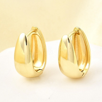 U-Shaped Brass Hoop Earrings EJEW-Z121-04G-1
