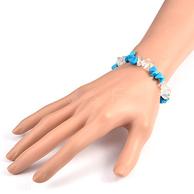 Chips Gemstone Beaded Stretch Bracelets BJEW-JB01825-04-1