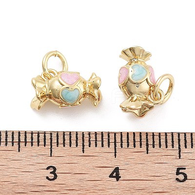 Rack Plating Brass Enamel Charms X-KK-G512-19D-G-1