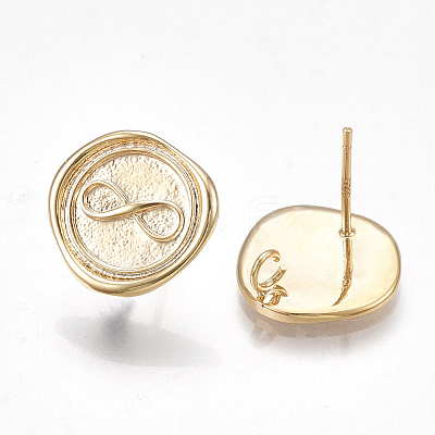 Brass Stud Earring Findings X-KK-T038-459G-1