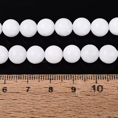 Dyed Natural White Jade Round Bead Strands G-Q937-6mm-20-1