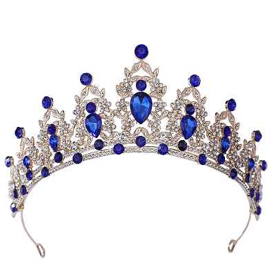 Alloy Rhinestone Crown Hair Bands PW-WG903DF-12-1