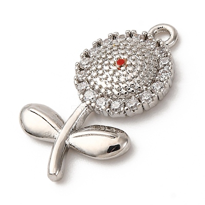 Brass Micro Pave Cubic Zirconia Pendants KK-I276-04P-05-1