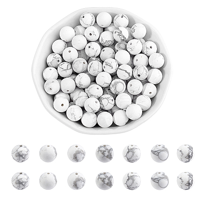 Natural Howlite Beads Strands G-AR0001-96-1