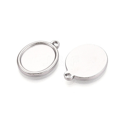 304 Stainless Steel Pendant Cabochon Settings STAS-T067-69P-1