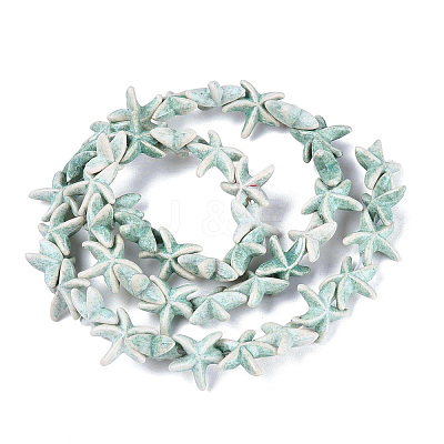 Spray Painted Synthetic Turquoise Beads Strands G-Q606-110F-1