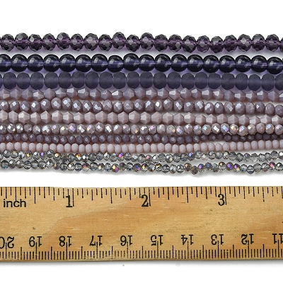 Electroplate Glass Beads Strands EGLA-FS0001-42F-1