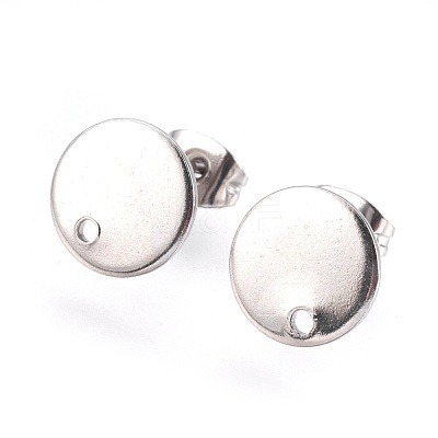 Non-Tarnish 304 Stainless Steel Stud Earring Findings STAS-G178-01P-10mm-1