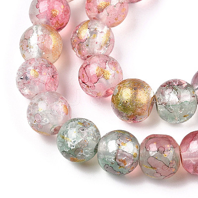 Baking Paint Crackle Glass Bead Strands DGLA-R053-05K-1