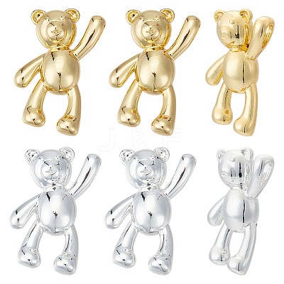 12Pcs 2 Colors Brass Pendants KK-ME0001-36-1