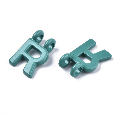 Spray Painted Alloy  2-Loop Link Pendants X-PALLOY-T075-48R-RS-1
