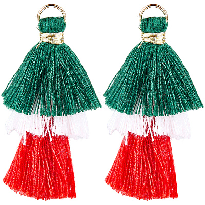 Polycotton Tassel Pendants FIND-WH20032-74-1
