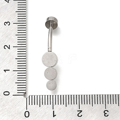304 Stainless Steel Clear Cubic Zirconia Curved Barbell Belly Button Rings AJEW-D306-03P-05-1