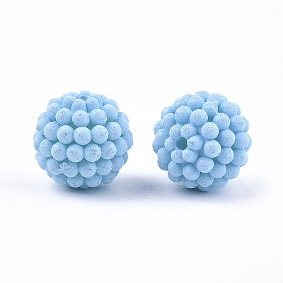 Rubberized Style Acrylic Beads LS-MACR-T022-02C-1