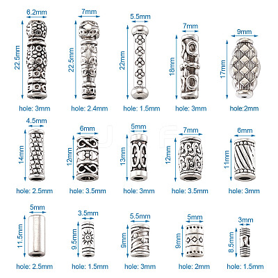 Tibetan Style Alloy Beads TIBEB-TA0001-18AS-1