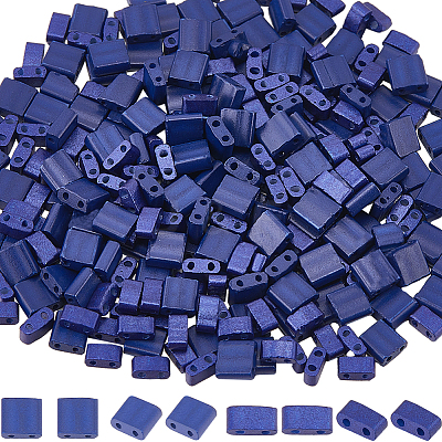 300Pcs 2 Styles 2-Hole Baking Paint Glass Seed Beads SEED-SC0001-17-1
