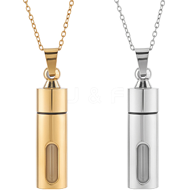 2Pcs 304 Stainless Steel Perfume Bottle Pendants DIY-WR0005-50-1