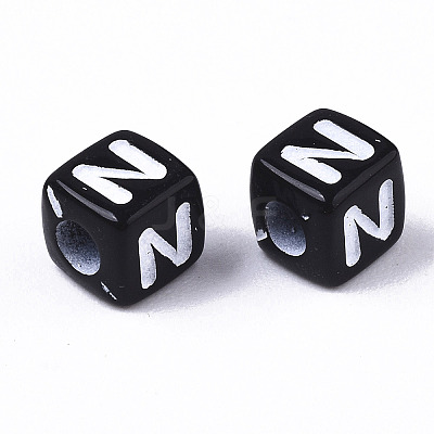 Opaque Acrylic Beads X-SACR-N002-01N-1
