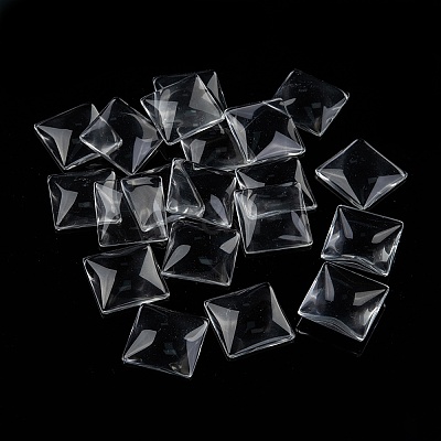 Transparent Glass Square Cabochons X-GGLA-A001-30mm-1