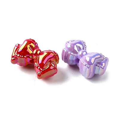 UV Plating Opaque Acrylic Beads X-MACR-F083-07-1