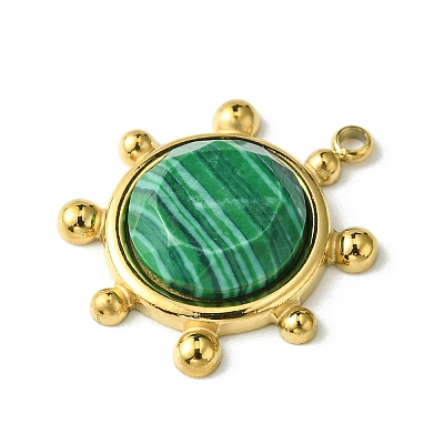 Faceted Synthetic Malachite Pendants FIND-Z028-39C-1