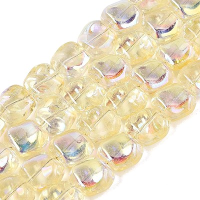 Electroplate Transparent Glass Beads Strands EGLA-N057-02A-03-1