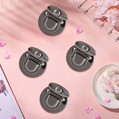 6Pcs Flat Round Alloy Bag Tuck Lock Clasps FIND-CP0003-23B-1