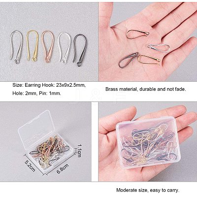 Brass Earring Hooks Findings KK-PH0034-89-1