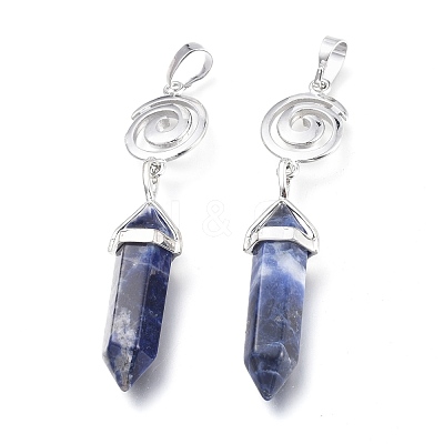 Natural Sodalite Pointed Big Pendants G-D0021-01P-12-1