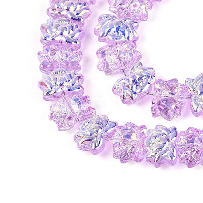 Baking Paint Electroplate Transparent Glass Beads Strands EGLA-N020-04D-1