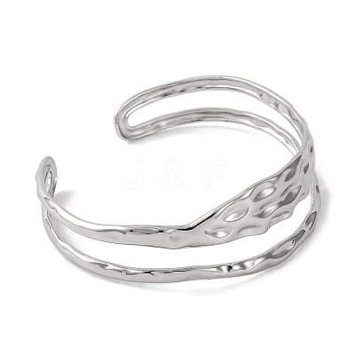 Fashionable 304 Stainless Steel Cuff Bangles for Women BJEW-B104-14P-1