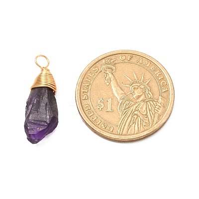 Natural Amethyst Pendants PALLOY-JF01049-1