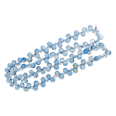 Full Rainbow Plated Electroplate Transparent Glass Beads Strands EGLA-FI0001-02-1