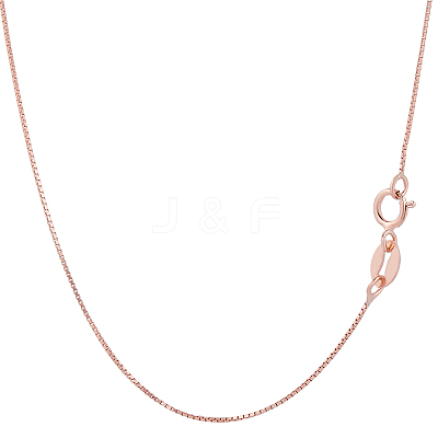 2Pcs 925 Sterling Silver Box Chain Necklaces NJEW-BBC0001-13RG-1