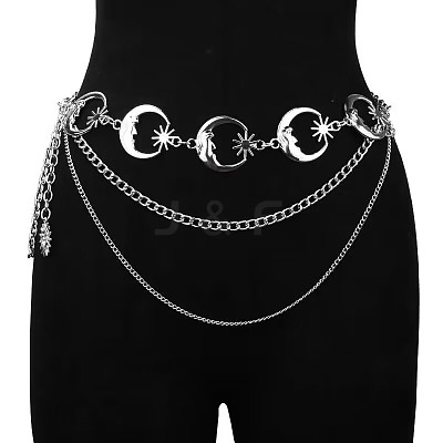 Alloy Moon Link 3 Layer Waist Chains for Women WGF4895-08-1