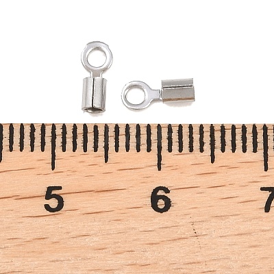 304 Stainless Steel Fold Over Crimp Cord Ends STAS-P434-05C-P-1