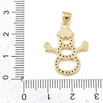 Christmas Brass Micro Pave Cubic Zirconia Pendants KK-B164-02G-01-1