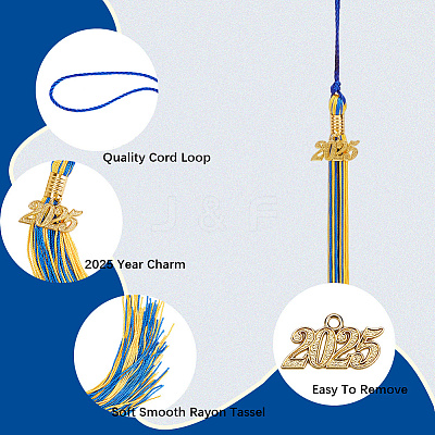 Polyester Graduation Tassel Pendant Decorations AJEW-WH20020-078F-1