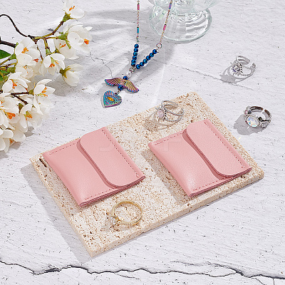 Rectangle PU Leather Ring Bags ABAG-WH0047-01B-1