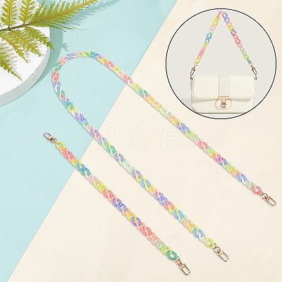 2Pcs 2 Style Opaque Jelly Style Acrylic Curb Chain Bag Straps DIY-WR0002-49-1