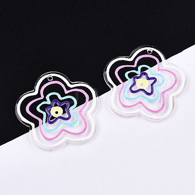 Transparent Acrylic Pendants LS-KY-T022-50-1