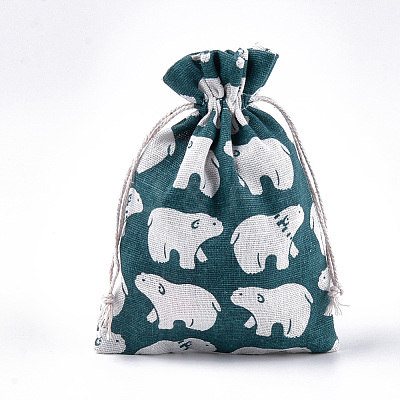 Polycotton(Polyester Cotton) Packing Pouches Drawstring Bags ABAG-T007-02M-1